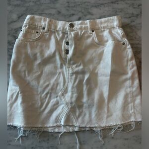 Reformation White denim skirt